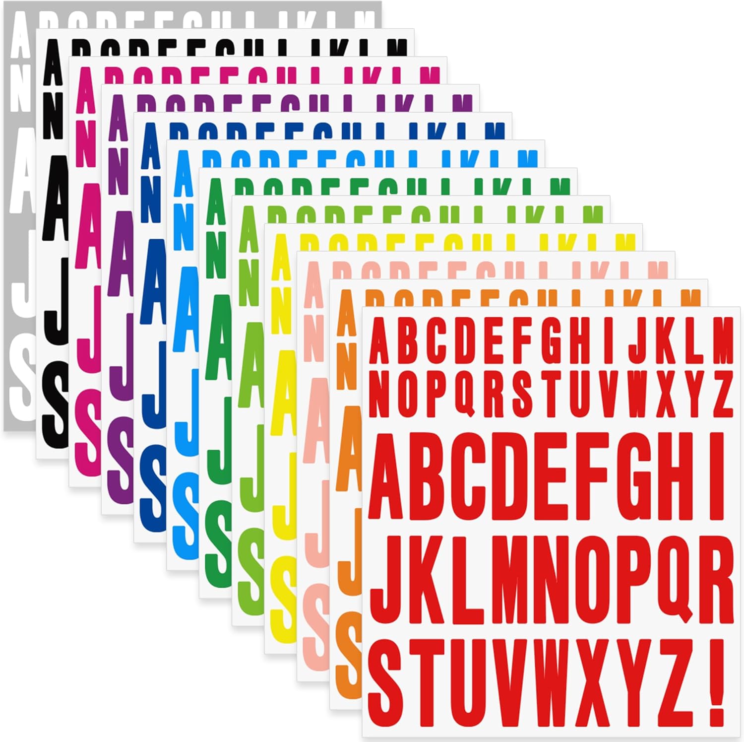Art And Craft Letter Z - 12 feuilles d'autocollants lettres de 1