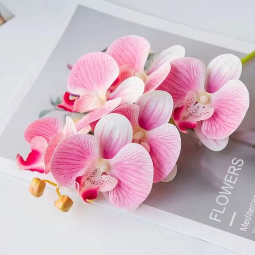 Art Craft Vase - Fleurs artificielles 3D en plastique, orchidées
