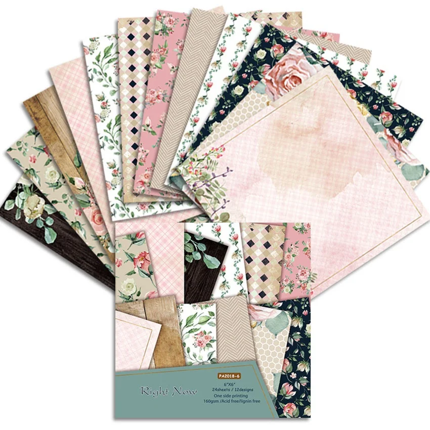 Art Craft Background - Tampons en papier artisanal, 12 feuilles,