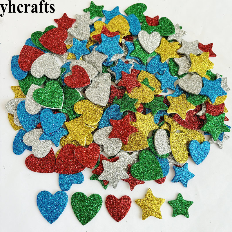 Art Craft For Kindergarten - Autocollants en mousse étoiles et cœurs