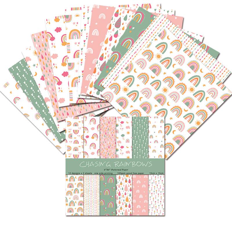 Art Craft Background - 24 feuilles/lot de blocs de papier