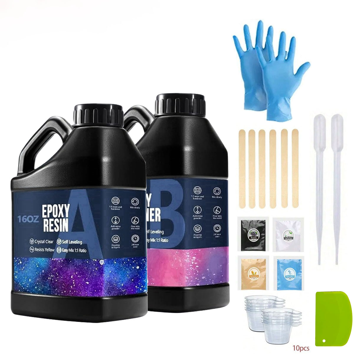 Art Craft Easy - Kit de résine époxy transparente, 1000ml,