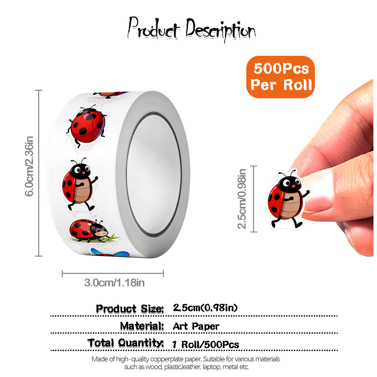 Rouleau d'autocollants coccine - Art Craft Ladybug avis et prix