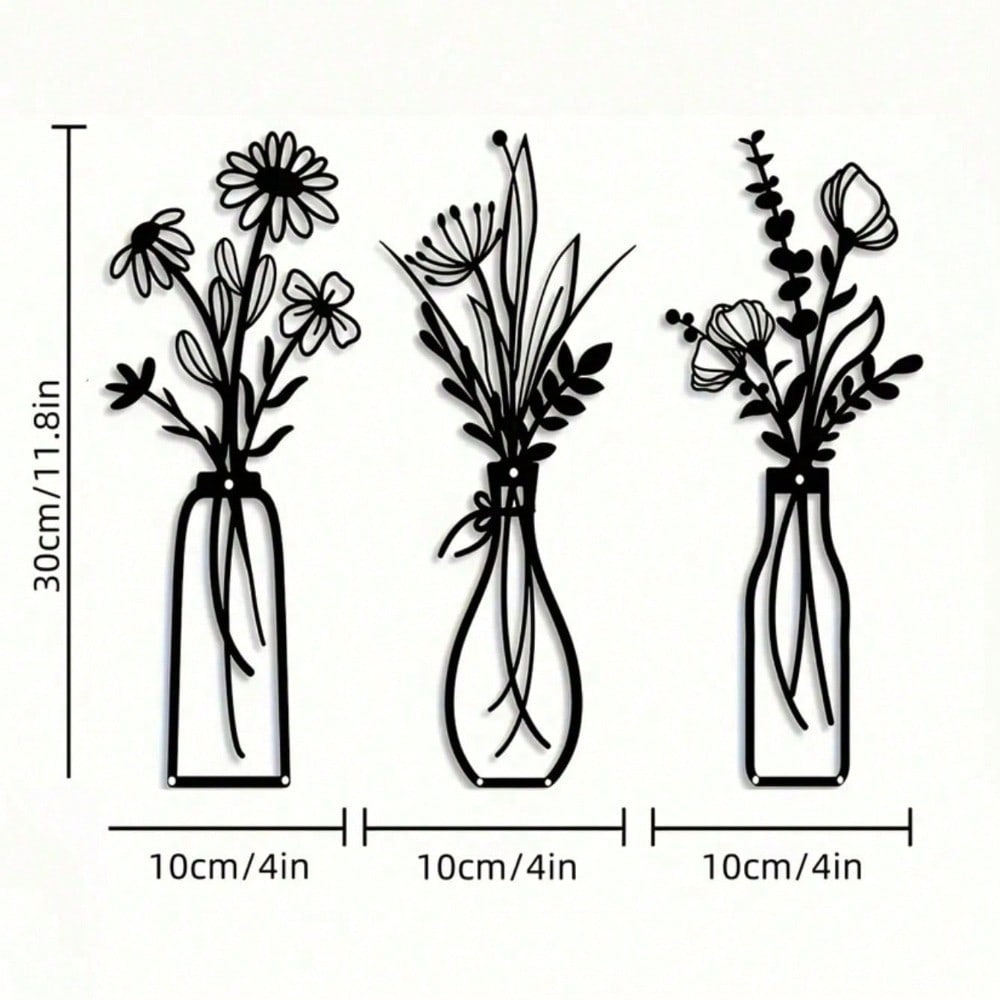 3 pièces d'art mural floral vi - Art Craft Vase avis et prix