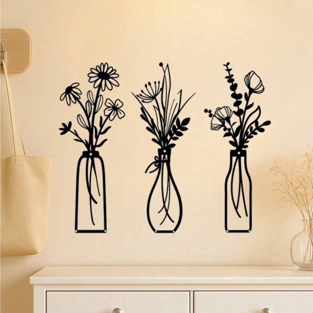 3 pièces d'art mural floral vi - Art Craft Vase avis et prix